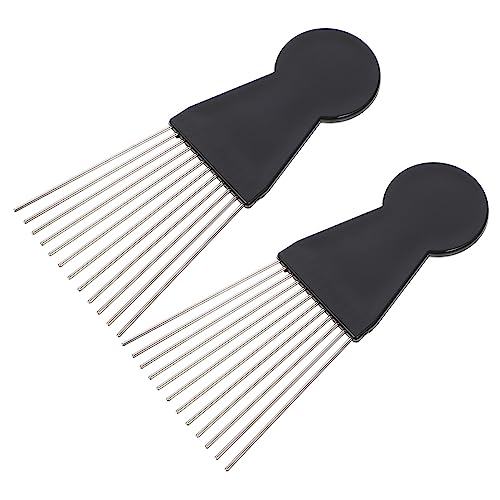 Mobestech 2st Afrikanischer Kamm Afro-picks Für Männer Afro-kamm-pick-kamm Barbier Durags Metallpickel Für Haare Haarpicks Für Männer Haarauswahl Wählen Weben Breiter Zahnkamm Mann Edelstahl von Mobestech