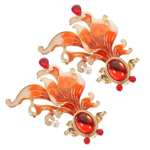 Mobestech 2 Stück Goldfisch Brosche für Damen Kristall Anstecknadel mit Einzigartigem Design Elegant und Retro für Kleidung Schals und Besondere Anlässe von Mobestech