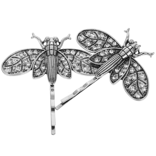 Mobestech 2 Stück Libelle Haars Pange Haarstifte Dekorativ Haarnadel Haar Vintage Libellen Haarspange Haarbarrette Libelle Haarschmuck Kleine Haarspangen Für Frauen Legierung Silber von Mobestech