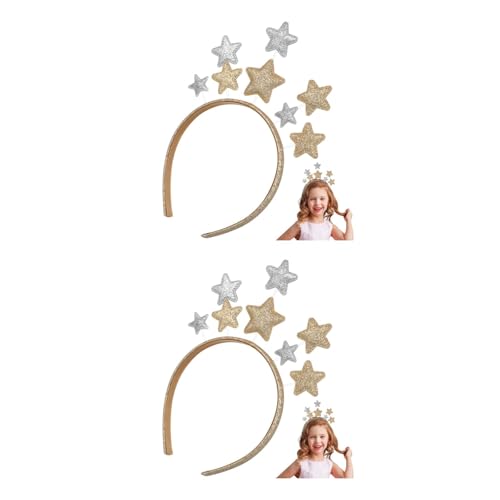 Mobestech 2 Stück Pentagramm Stirnband Weihnachten Haar Kopfbedeckung Urlaub Festival Kopfschmuck von Mobestech