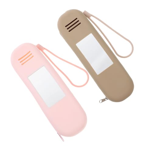 Mobestech 2 Stück Teiliges Silikon Kosmetik Pinsel mit Reißverschluss Tragbare Make Up Tasche für Frauen für Reisen und Aufbewahrung von Make Up Utensilien von Mobestech