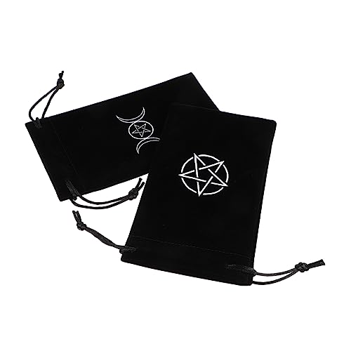 Mobestech 2st Tarot-Aufbewahrungstasche Tasche Für Tarotkarten Aufbewahrungstasche Für Schmuck Tarot-Halter Lila Tischdecken Altar-Tarot-Tasche Schmuck-Organizer Pentagon Stoff Kartenhalter von Mobestech