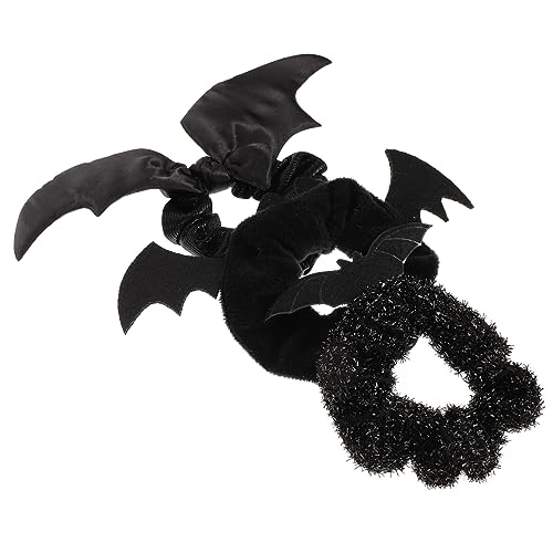 Mobestech 3Stücke Halloween Haargummis Elastische Haargummis mit Fledermausdesign Damen Haarschmuck für Halloween Outfits Perfektes Accessoire für Haar von Mobestech