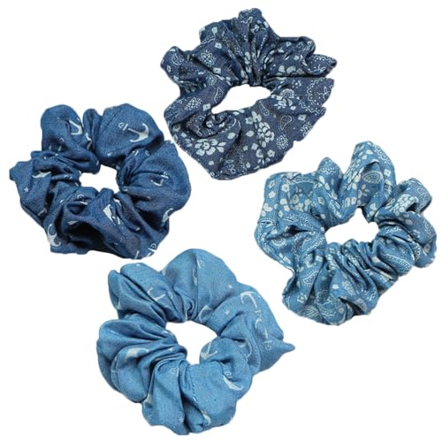 Mobestech 4 Stück Dickdarm Scrunchies Haarringe Mädchen Beugt Sich Für Haare Haarband Scrunchie Elastische Haarbänder Bobbles Haargummis Elastisches Haar Haarbandseil Haarschmuck Frisch von Mobestech