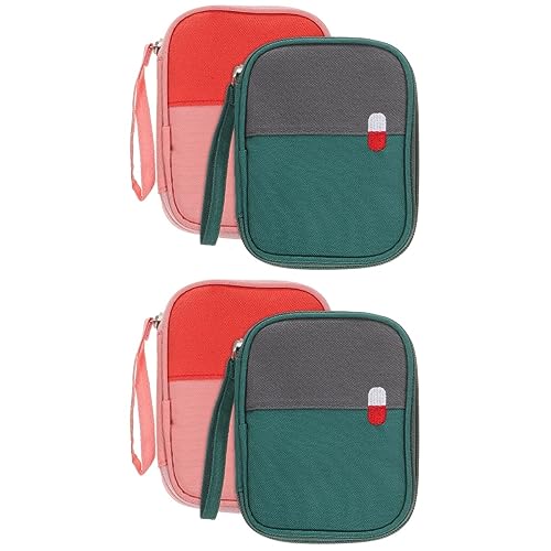 Mobestech 4 Stück Pille Aufbewahrungsbeutel Mini-notfalltasche Pillen-Organizer-Fall Reiseapotheke Tasche Leer Reise Camping Tasche Wandertasche Pillendose Reisen Leeres Paket Reißverschluss von Mobestech