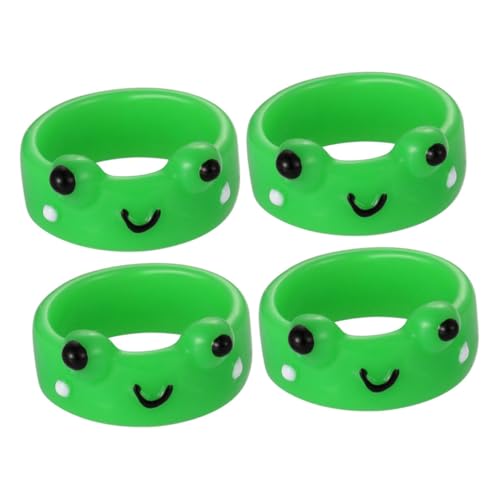 Mobestech 4stücke Kleine Frosch Finger Ringe Süße Frösche Ringe Harz Tier Junge Mädchen Mädchen Schmuck von Mobestech
