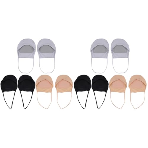 Mobestech 6 Paare Unsichtbare Strumpfbandpolster Fußzehe Vorfuß Socke Frauen No-show-socken Halbsohle Zehenschuhe Socken Halbe Zehe Fußkissen Socken Nein Ball Sohlenauflage Eben Damen Nylon von Mobestech