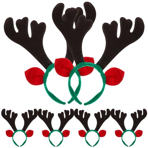 Mobestech 6 Stück Haarreifen In Geweihform Festival-Haarband Dekorativer Kopfschmuck Mit Ohrstirnband Für Kinder Und Erwachsene von Mobestech