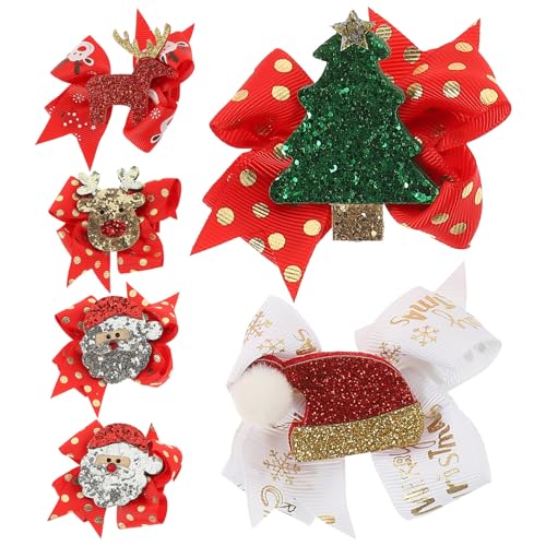 Mobestech 6stücke Teiliges Weihnachts-haarspangen Für Mädchen Santa Claus Weihnachtsbaum Haarklammern Glitzer Design Haaraccessoires Für Festtage Und Partys von Mobestech