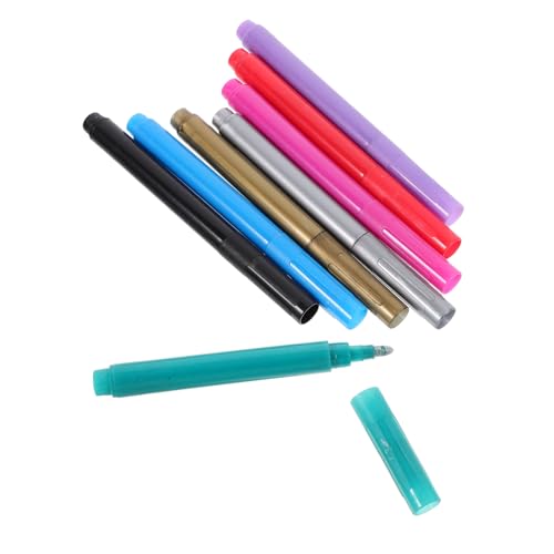 Mobestech 8 Stück Teiliges Wiederverwendbarer Weinglas Marker Abwaschbare Metallic Farbe Leicht zu Löschende Stifte für Party Dekoration und Kreative Gestaltung von Mobestech
