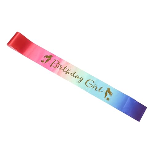 Mobestech Farbenfrohe Geburtstags Schärpe Für Mädchen Party Accessoire Aus Satin Geburtstagsdeko Mit Farbverlauf Für Kindergeburtstagsfeiern von Mobestech