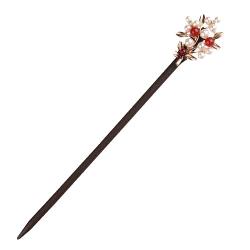 Mobestech Chinese Hair Pin Classical Hair Chopsticks Pearl Flower Hair Stick Wooden Headdress Hair Chopsticks Hair Fork Hair Accessory for Women Girls for von Mobestech