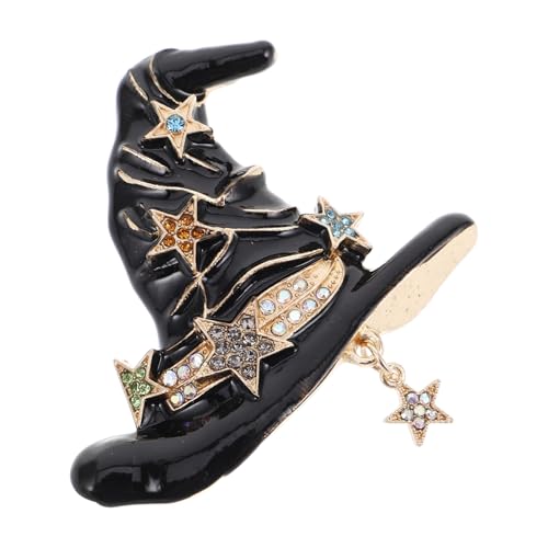 Mobestech Halloween-Hexenhut-Anstecknadel Strass-Brosche Schmuckzubehör Aus Legierung Halloween-Party-Brosche Für Kostüme Pullover Schals Rucksäcke von Mobestech