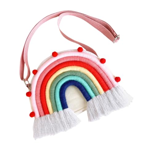 Mobestech Umhängetasche für Mädchen Süße Regenbogen Wanddekoration Leichte Aufbewahrungstasche für Kinder Multifunktionale Hängende Tasche Praktische Tasche im Cartoon Stil von Mobestech