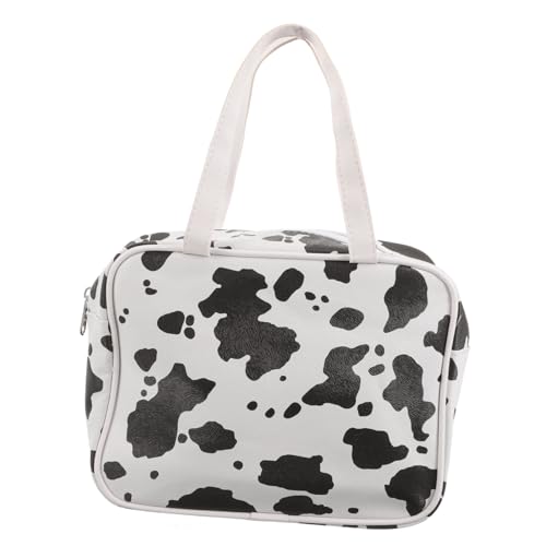 Mobestech wasserdichte Große Handtasche für Damen mit Kuhmuster Tragbare Kosmetiktasche für Reise und Flugzeug Essentials Multifunktionale Kulturbeutel für Toilettenartikel und Make Up von Mobestech