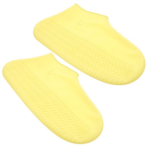 Mobestech wasserdichte rutschfeste Schuhüberzieher Wiederverwendbar Verschleißfest Kompakt Regenschutz für Herren Damen Outdoor Gelb von Mobestech