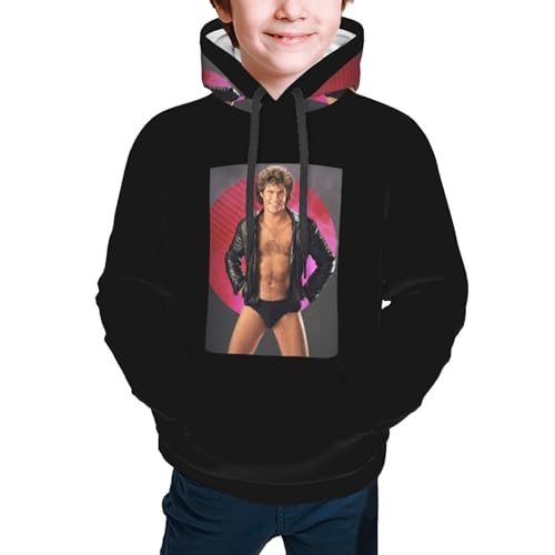 David Star Hasselhoff Baumwoll-Kapuzenpullover, Langarm-Pullover, feuchtigkeitsableitend und atmungsaktiv, Sweatshirts, lässige Hoodies von Mobili