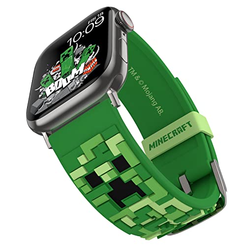 Minecraft: Creeper 3D Sculpted Smartwatch Armband - Offiziell lizenziert, kompatibel mit jeder Größe und Serie der Apple Watch (Uhr Nicht enthalten) von MobyFox