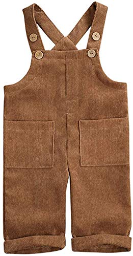 "MoccyBabeLee "Baby - Mädchen Kids Baby junge Latzhose Overalls Ärmellose verstellbare einfarbige Jumpsuit-Hose Winterhose Kleidung (Khaki 4-5 Jahre) von MoccyBabeLee