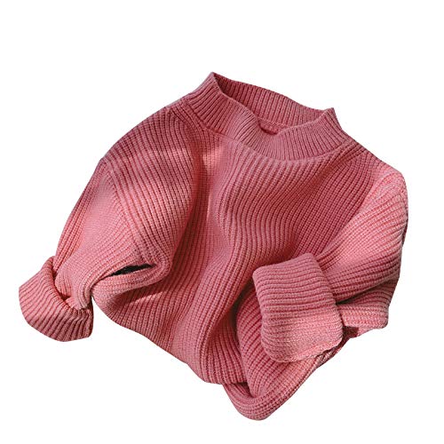 Neugeborenes Säugling Jungen Mädchen Gestrickt Übergroßer Pullover 3 6 9 12 18 Monate 2-5T Langarm Strickwaren Pullover Top Sweatshirt Herbst Winter Warme Kleidung Unisex, ziegelrot, 6-12 Monate von MoccyBabeLee