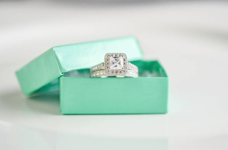 Hochzeit Ring Set - Princess Cut Sterling Silber Verlobungsring Heiligenschein 1 Karat Art Deco Hochzeit Ring Set - Princess Cut Sterling Silber Verlobungsring Heiligenschein 1 Karat Art Deco von MochaRings