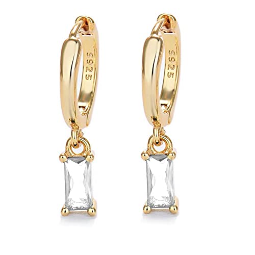 Mocicafier Goldene Creolen Damen mit Cubic Zirkonia Drop, 14K Gold Vergoldet, 2PCS von Mocicafier