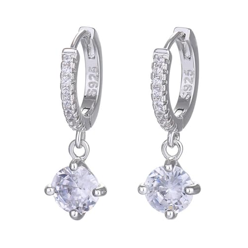 Mocicafier Ohrringe Silber 925 Creolen Mit Kubischer Zirkon Tropfen, 2PCS Hängend SilberFor Girls and Men von Mocicafier