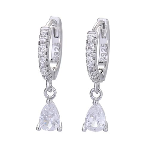 Silber 925 Creolen Mit Wassertropfen - Ohrringe für Damen, Herren und Mädchen - Hypoallergener Schmuck - 2 Stück von Mocicafier