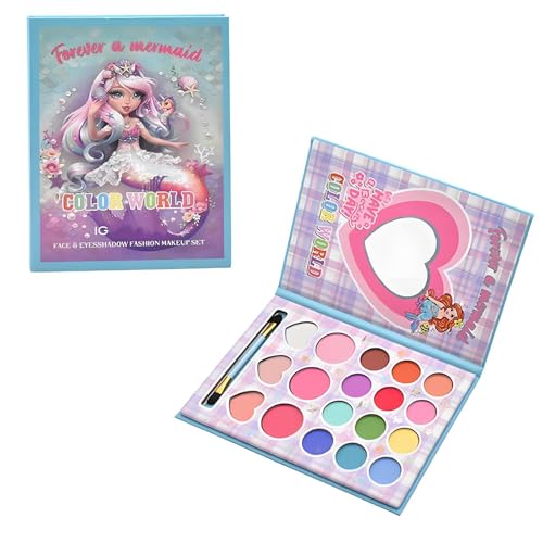MockTota Schminkset Mädchen, Ungiftig und Abwaschbar Kinder Make-Up Set Mädchen, Karneval Schminke Kinderschminken Set, DIY Prinzessin Kids Makeup Set for Girls, Kinder Schminkpalette von MockTota