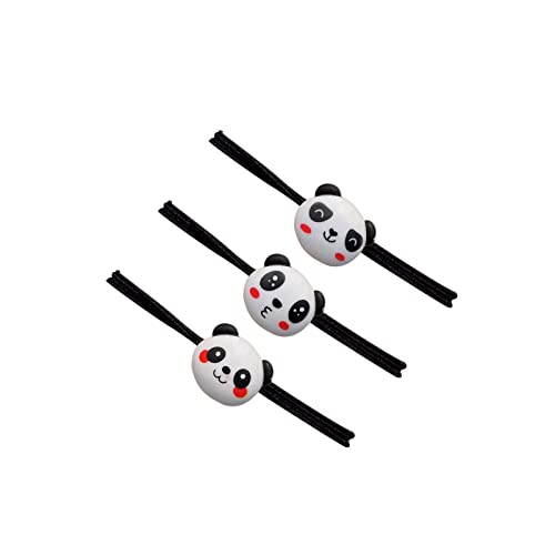 3 Stück Cartoon Panda Haargummis Für Haare Panda Förmige Elastische Haarseile Alltagskleidung Haar Accessoires Für Mädchen Haargummis Für Damenhaare Pferdeschwanz Kleine Elastische Haargummis von Mocoocouture