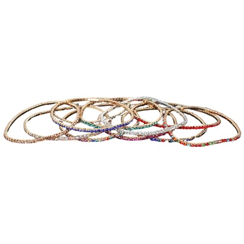 9pcs Stapelbare Elastische Kristallperlenarmband Handketten Modische Stretch Armband Schmuck Für Frauen Dehnbares Armband von Mocoocouture