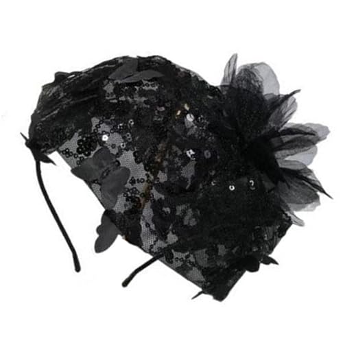 Damen Fascinator Mit Gefiedertem Blumen Stirnband Haarschmuck Haarteile Kopfbedeckung Für Bankett Und Partykleidung von Mocoocouture