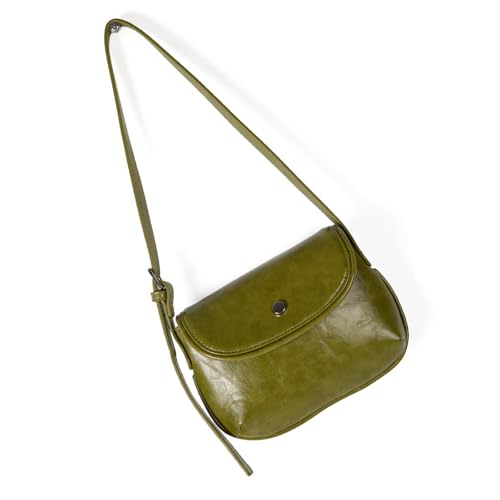 Damen PU Leder Crossbody Bag Korean Styles Schulter Sättel Retro Botenkaufen Für Tägliche Frauen Schulter Einfacher Crossbody PU Leder Handtasche Retro Sättel von Mocoocouture