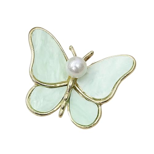 Delicate Butterfly Form Brosche Mit Perlen Detail Robuster Verschluss Tragbarer Metalllegierung Mode Pin Perlenschale Schmetterlingsbrosche Brosche von Mocoocouture
