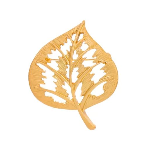 Delikate Goldene Blattbrosche Tragbare Legierungsdesigns Für Zeit Verwenden Sie Komfortable Und Elegante Detaillierte Blattbrosche von Mocoocouture