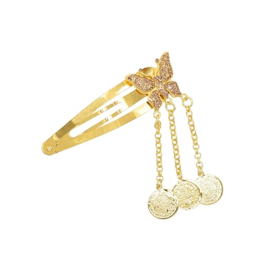 Elegantes Legierungshaarzubehör Mit Goldenen Quasten Und Funkelnden Strasssteinen Perfekt Für Partys Und Feierlichkeiten von Mocoocouture