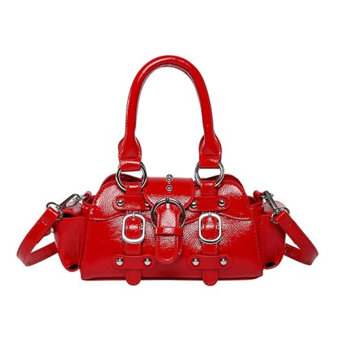 Frauen Pendeln Tasche Modemessen Messenger Punk Styles Schulter PU Leder Handtasche All Matching Crossbody Frauen Einfacher Crossbody Top Handtasche PU Leder Schulter von Mocoocouture