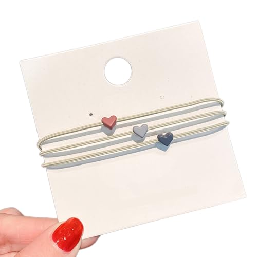 Frosted Love Heart Haarbänder Für Kinder Und Frauen Haarseil Kleines Mädchen Süßes Haarband Haargummis Zopf Pferdeschwanz 3 Stück Mädchen Haar Accessoires von Mocoocouture