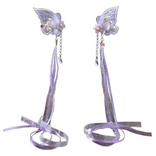 Haarnadelblume Schmetterling Haarclip Schmetterling Elegant 2000er Ribbon Schmetterlings Bündel Kopfschmuck Süßer Cottagecore von Mocoocouture
