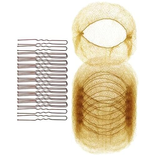 Haarzubehör Set: 20pcs Meshes Netz Unsichtbar 50pcs U Förmige Stifte Für Frauen Mädchen Ballett Bun Maker & Dance Hair Net Für Brötchen von Mocoocouture