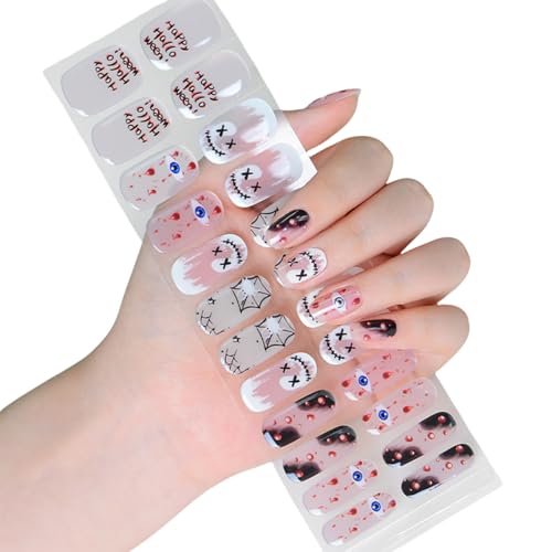 Halloween Nails Strips Halbhärtete Gele Leuchten In Dunklen Aufklebern Kunstdekoration Aufkleber Halbhärtete Gele Leuchten In Dunklen Nagel von Mocoocouture