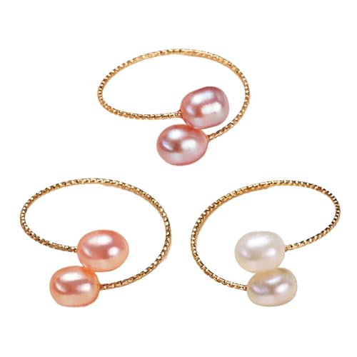 Mocoocouture 3pcs Allergie KOSTENLOSE Barockperlenringe Verstellbare Offene Ringe Single/Double Loop Finger Ornament Handmade Schmuckparty Schmuckzubehör Mocoocouture 3pcs Allergie KOSTENLOSE Barockperlenringe Verstellbare Offene Ringe Single/Double Loop Finger Ornament Handmade Schmuckparty Schmuckzubehör von Mocoocouture