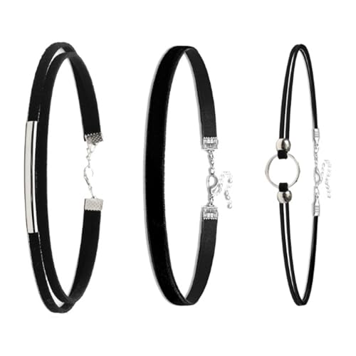 Mocoocouture Doppelschicht Schwarzer Stoff Halskette Set Verstellbarer Leichter Schmuck Für Empfindliche Haut Und Stilvolle Outfits Stilvoller Schichtschwarzhöcher von Mocoocouture