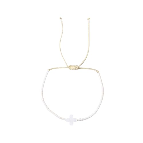 Mocoocouture Elegante Böhmische Stile Mehrfarbige Perlenkreuze Armband Einstellbare Passform Spezialgeschenke Ideen Für Ihre Stilvollen Outfits Abendkleid Armband von Mocoocouture
