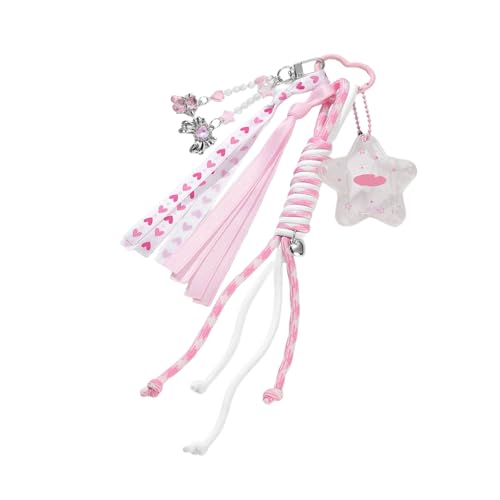 Mocoocouture Entzückender Star Schlüsselbund Mit Mesh Bows Und Fotohalters Bag Accessoires Für Backpack Geldbörse Einzigartiger Charme Multifunktional Star Keychain Dekoration von Mocoocouture