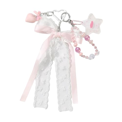 Mocoocouture Entzückender Star Schlüsselbund Mit Mesh Bows Und Fotohalters Bag Accessoires Für Backpack Geldbörse Einzigartiger Charme Multifunktional Star Keychain Dekoration von Mocoocouture