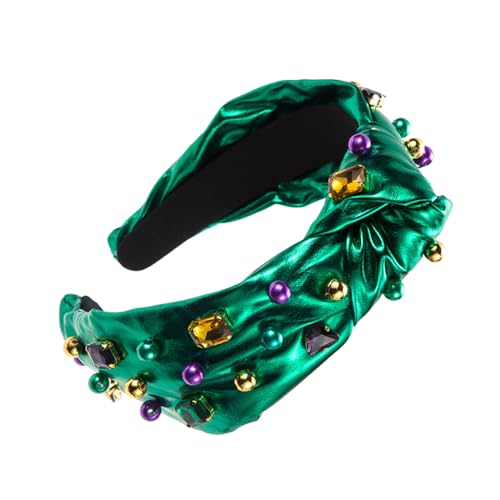 Mocoocouture Handgefertigtes Stirnband Festliches Perlen Haarband Totenkopf Haarband Stilvoller Knoten Kopfschmuck Für Irische Festlichkeiten Patrick's Day Haar Accessoire von Mocoocouture