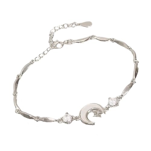 Mocoocouture Mondakzentarmband Verstellbares Handgelenk Kette Mode Handgelenk Schmuck Für Empfindliche Haut Tag Zu Nacht Accessoire Leichtgewichtiges Leichtmetallkettenarmband von Mocoocouture