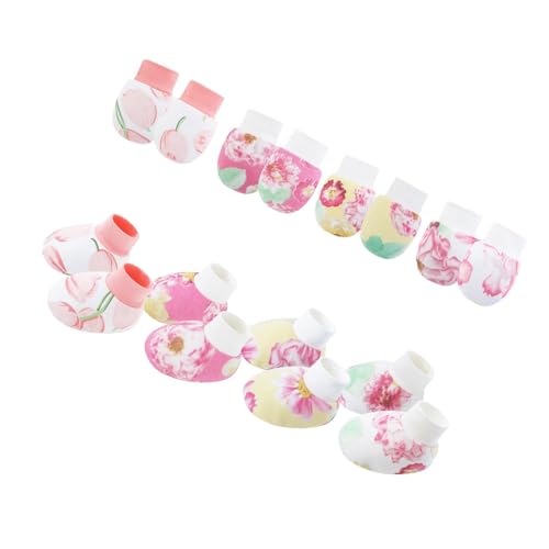 Mocoocouture Set Von 4 Säuglingsbaumwollhandschuhen Anti Scratch Hand Bedeckt Weiche Atmungsaktive Warme Handschuhe Und Socken Für 0-6m Jungen Mädchen Mocoocouture Set Von 4 Säuglingsbaumwollhandschuhen Anti Scratch Hand Bedeckt Weiche Atmungsaktive Warme Handschuhe Und Socken Für 0-6m Jungen Mädchen von Mocoocouture