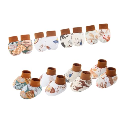Mocoocouture Set Von 4 Säuglingsbaumwollhandschuhen Anti Scratch Hand Bedeckt Weiche Atmungsaktive Warme Handschuhe Und Socken Für 0-6m Jungen Mädchen Mocoocouture Set Von 4 Säuglingsbaumwollhandschuhen Anti Scratch Hand Bedeckt Weiche Atmungsaktive Warme Handschuhe Und Socken Für 0-6m Jungen Mädchen von Mocoocouture